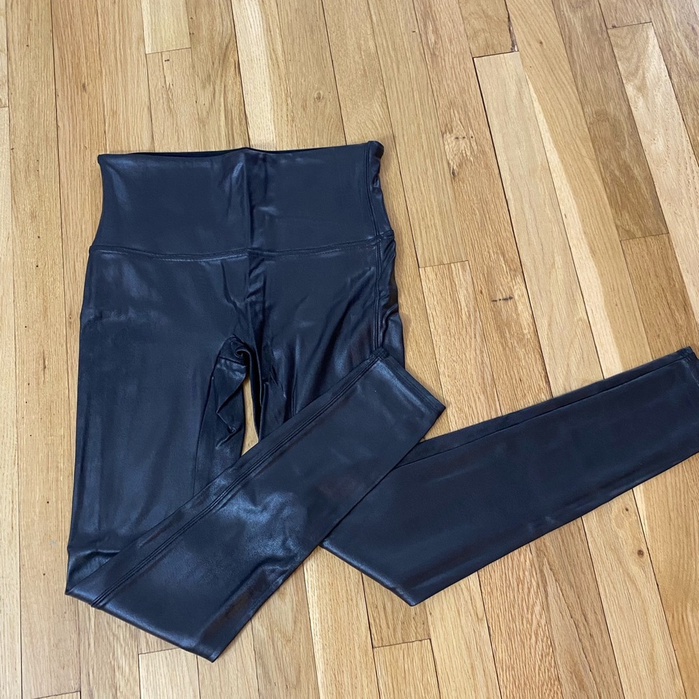 SPANX Black High Waist Faux Leather Leggings